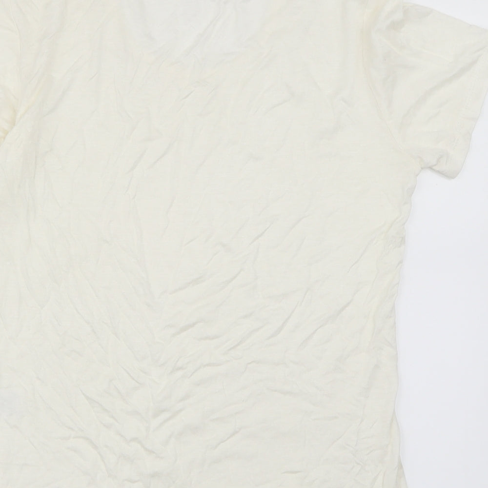 julie mode Womens White   Basic T-Shirt Size L