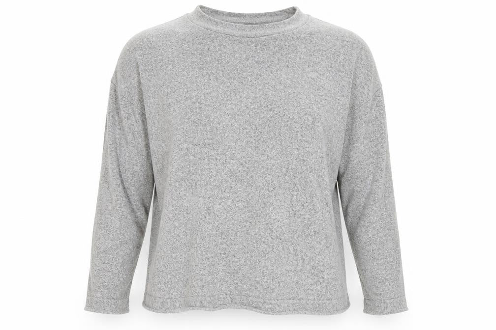 Front view of Zara women’s grey basic t-shirt, size S