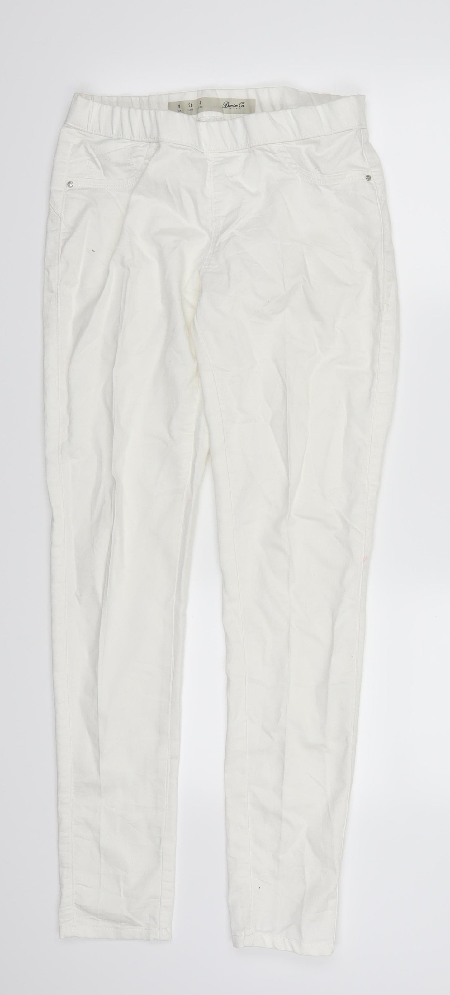 Denim Co Womens White  Denim Jegging Leggings Size 8 L29 in
