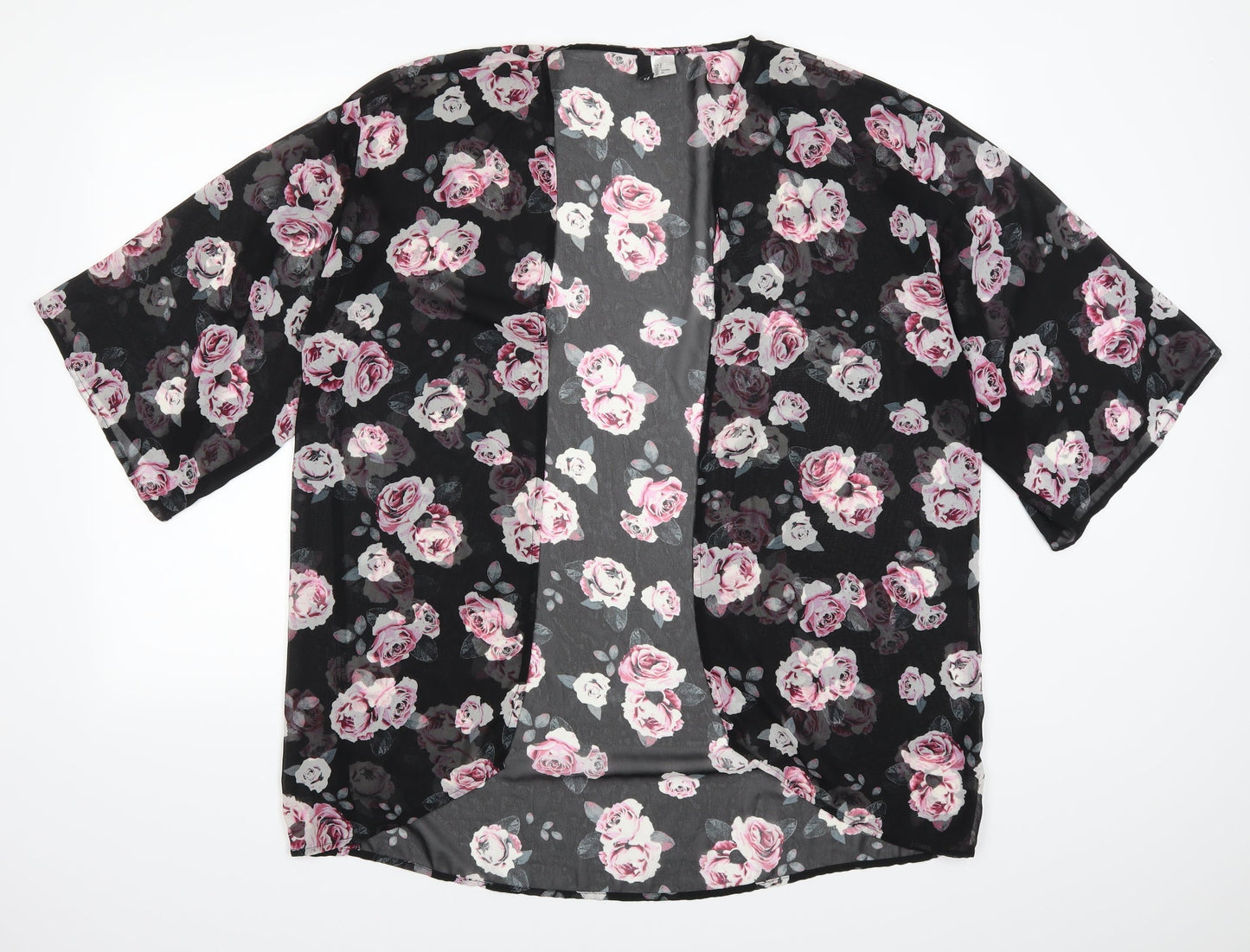 H&M Womens Pink Floral  Kimono Jacket Size S