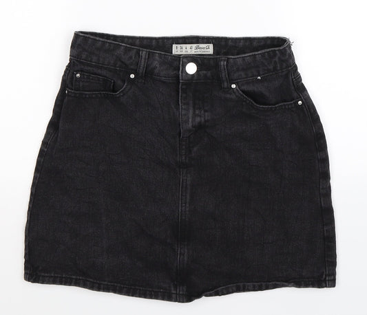 Denim Co Womens Black  Denim A-Line Skirt Size 8