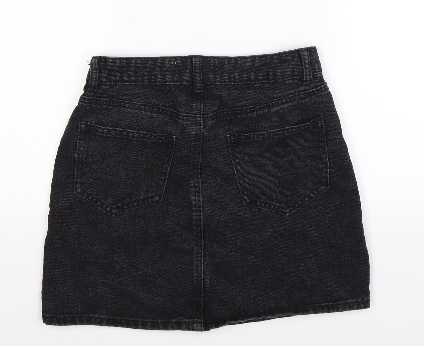 Denim Co Womens Black  Denim A-Line Skirt Size 8