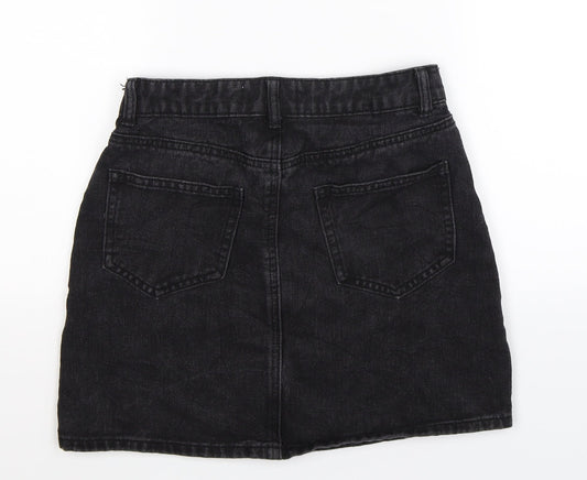 Denim Co Womens Black  Denim A-Line Skirt Size 8