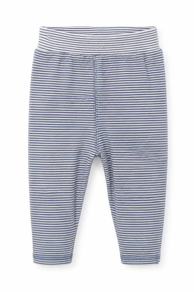 Front view of Next Blue Striped Sweatpants Leggings, size 3-6, Months