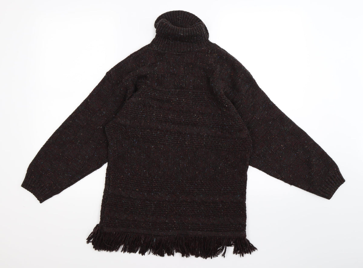 the only Womens Brown  Knit Pullover Jumper Size S  - tassle hem