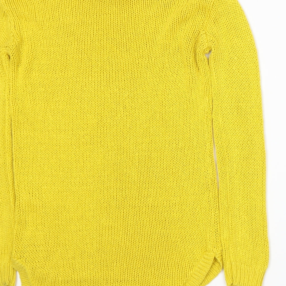 H&M Womens Yellow  Knit Pullover Jumper Size XS