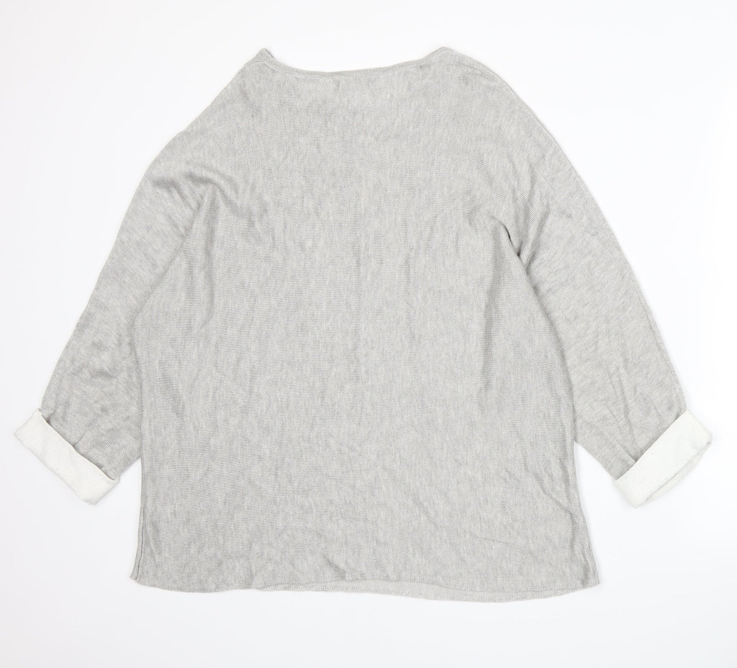 Cotton Traders Womens Grey  Knit Pullover Jumper Size 18