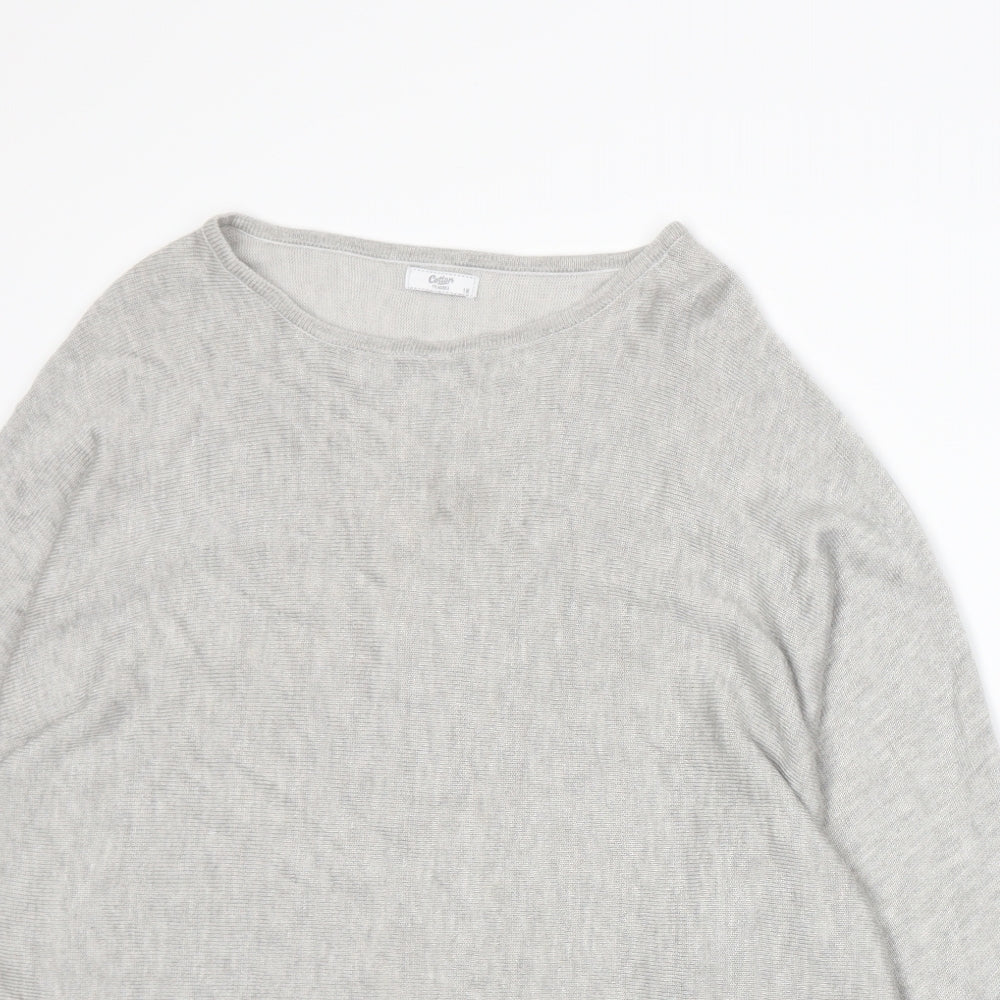 Cotton Traders Womens Grey  Knit Pullover Jumper Size 18
