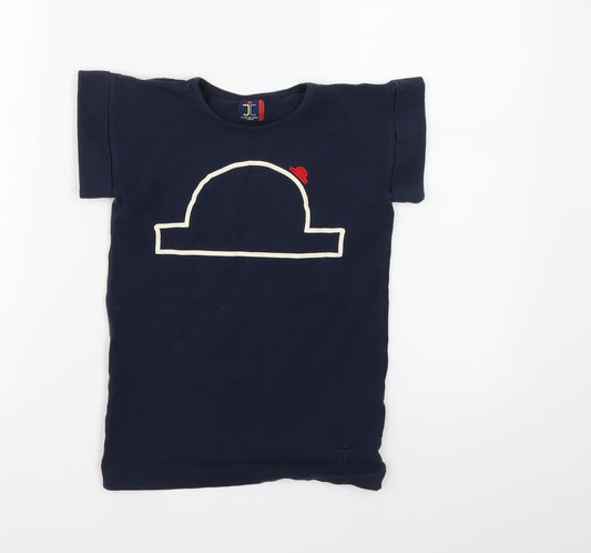 JESSIE AND JAMES Boys Blue   Basic T-Shirt Size 10-11 Years