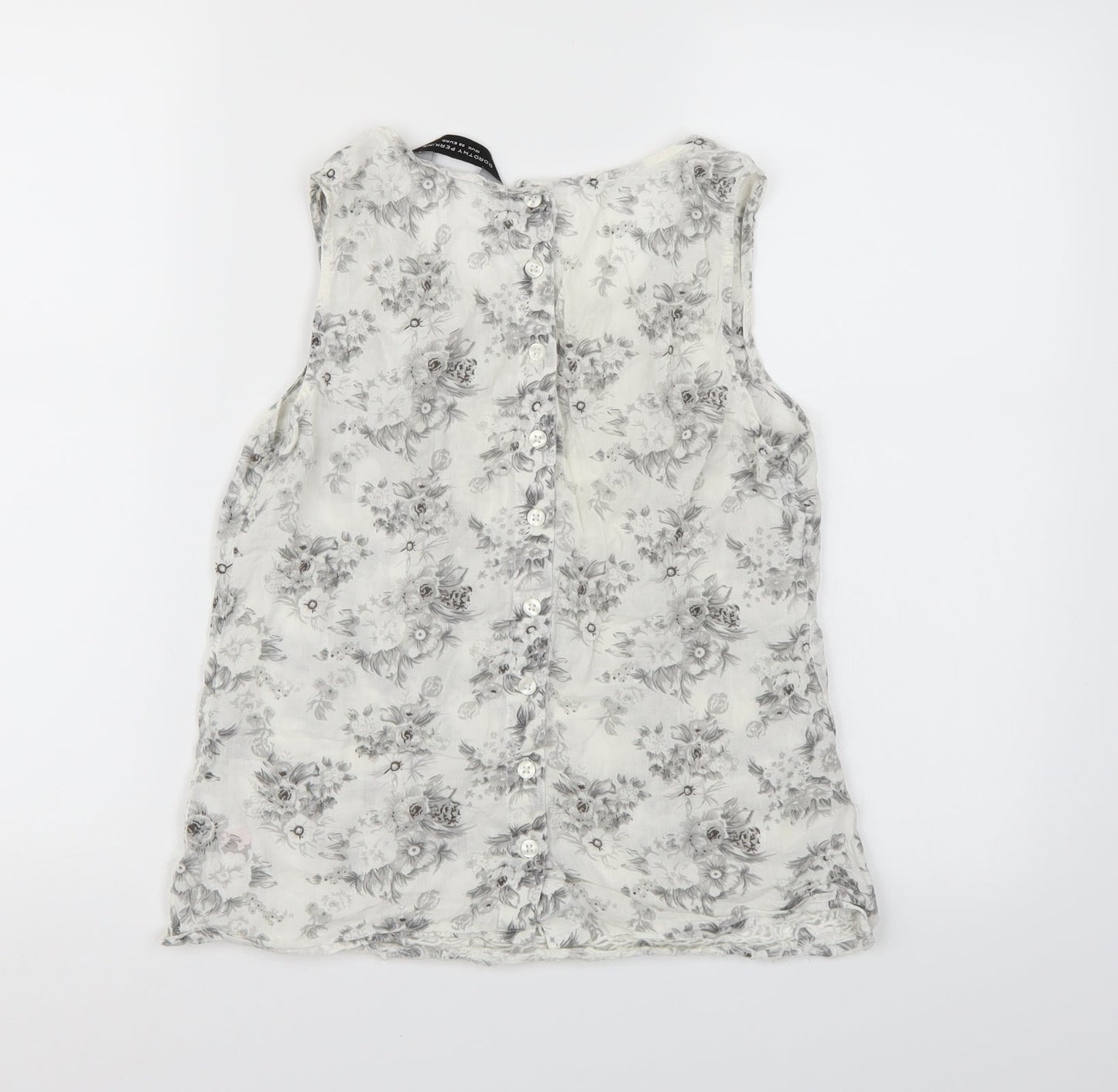 Dorothy Perkins Womens White Floral  Camisole Tank Size 10