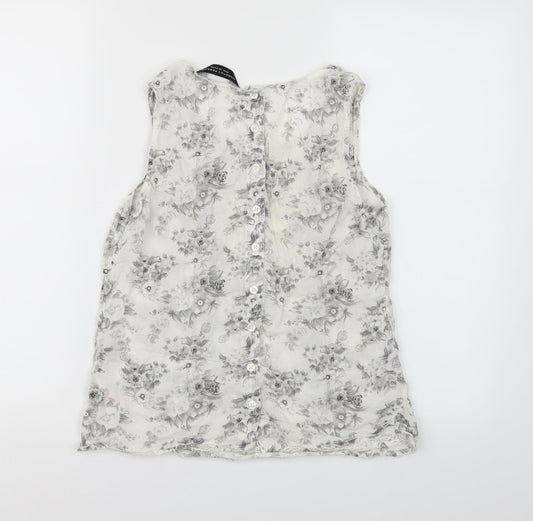 Dorothy Perkins Womens White Floral  Camisole Tank Size 10