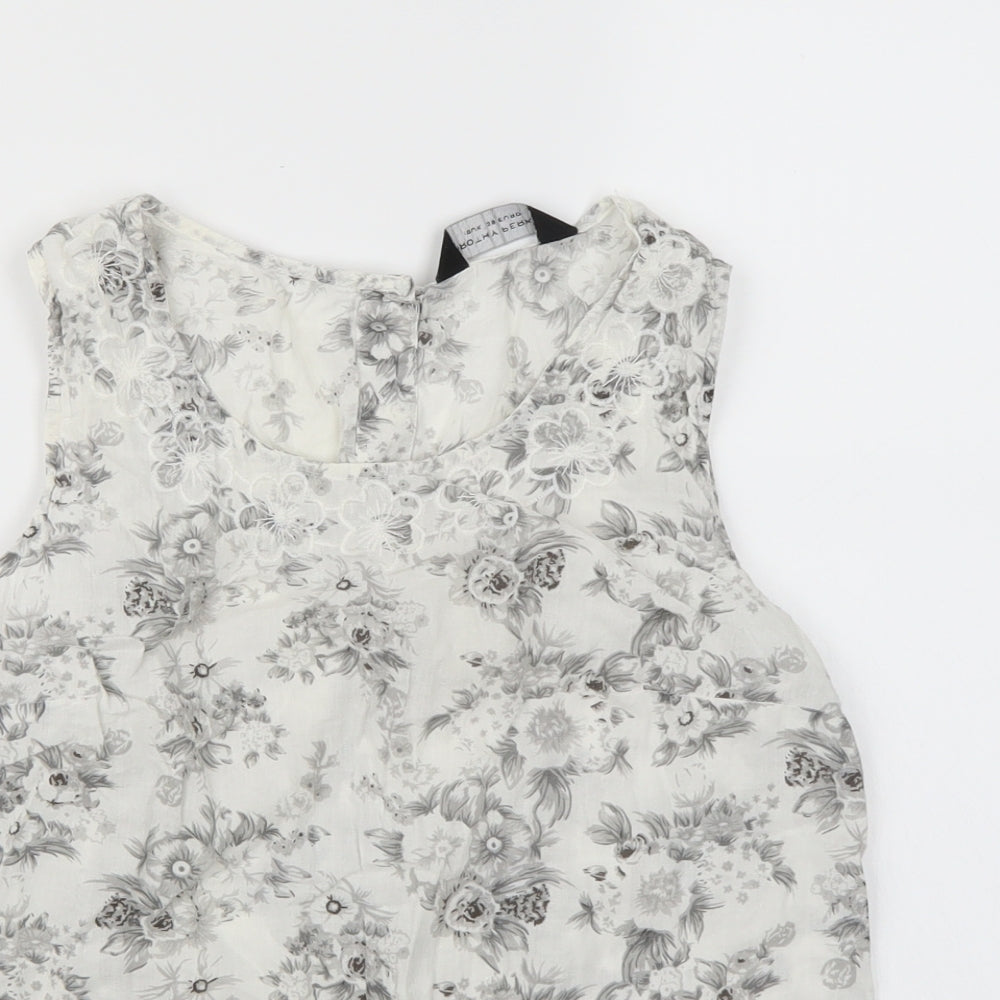 Dorothy Perkins Womens White Floral  Camisole Tank Size 10