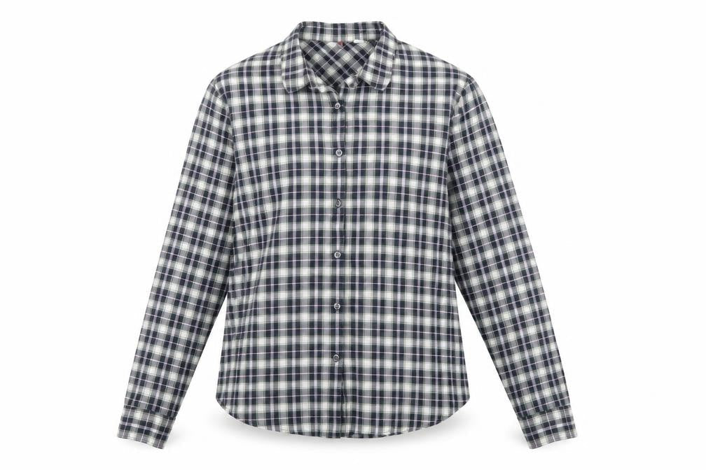 Preworn Womens Blue Check  Basic Button-Up Size XL