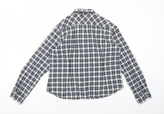 Preworn Womens Blue Check  Basic Button-Up Size XL