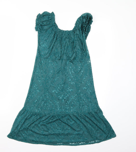 Diana Osorphan Womens Green Floral  Basic Blouse Size 12