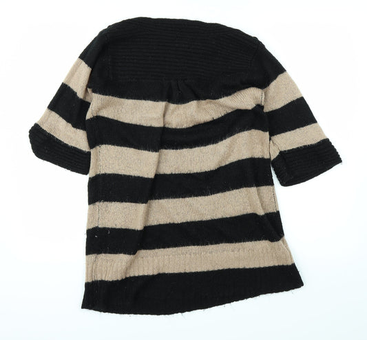 mimosa Womens Black Striped  Pullover Jumper Size 14