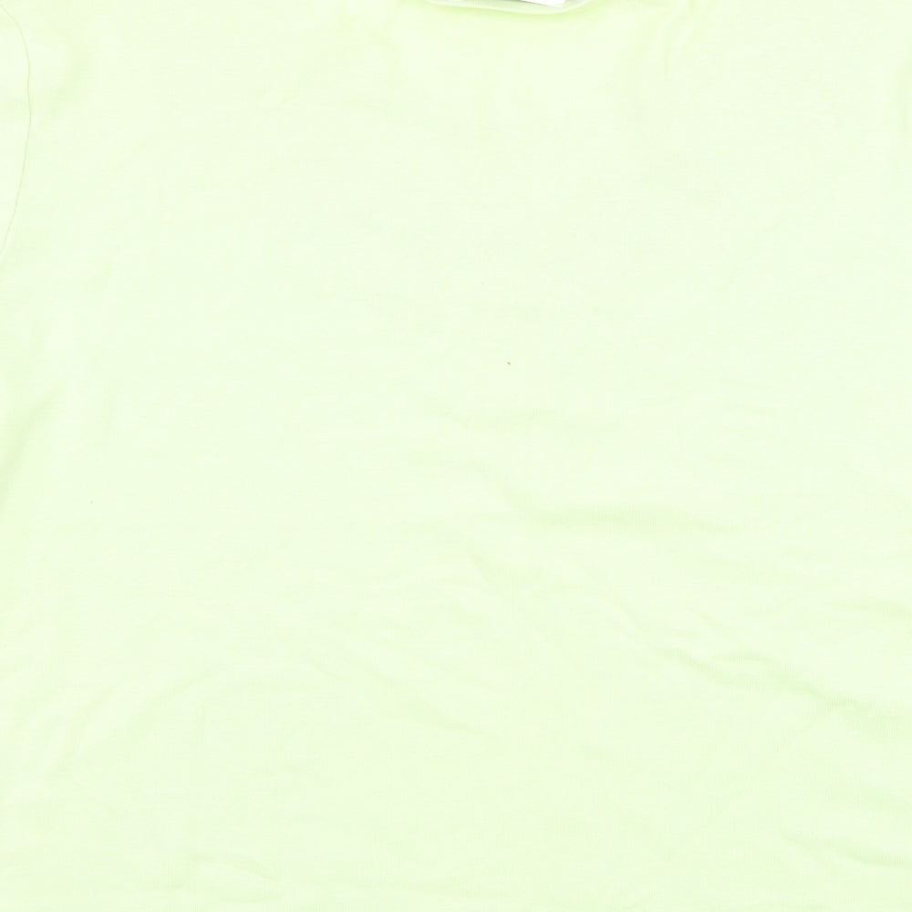 Afibel Womens Green Floral  Basic T-Shirt Size 16
