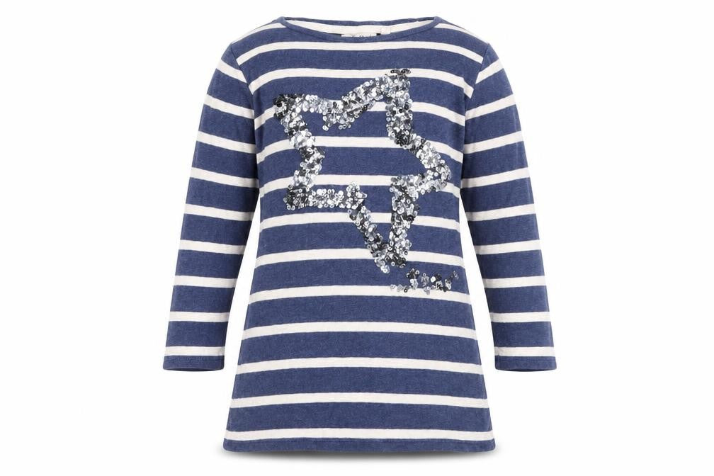 Next Girls Blue Striped  Pullover Jumper Size 5 Years  - star