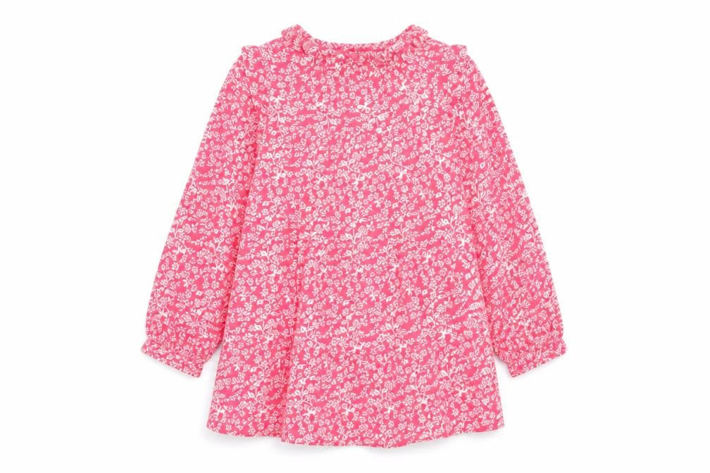 Front view of Primark girls’ pink floral a-line, size 18-24, months
