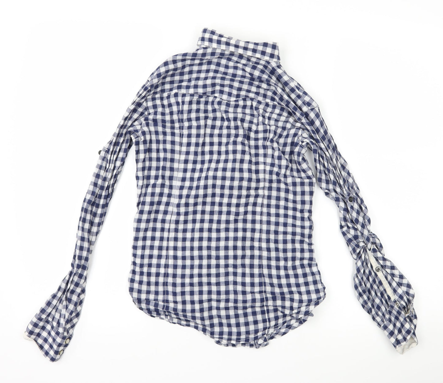Gap Womens Blue Check  Basic Button-Up Size XS