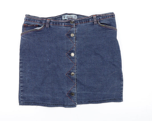 Fashion that Functions Womens Blue   A-Line Skirt Size 14