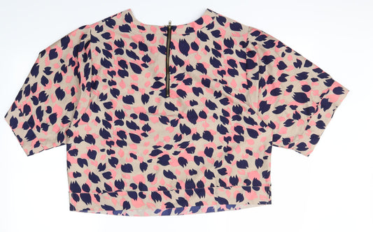 First Avenue Womens Multicoloured Animal Print  Basic Blouse Size 14