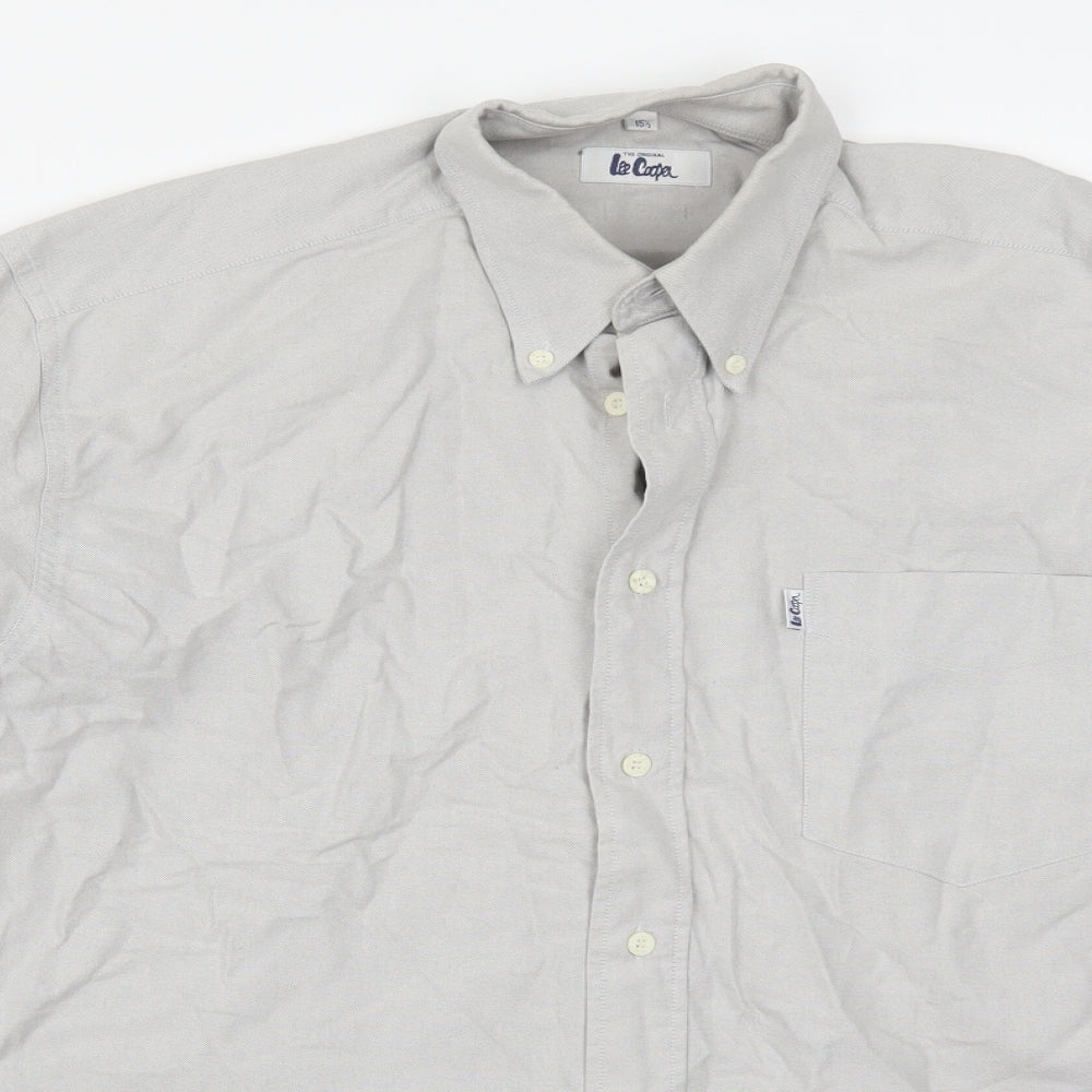 Lee Cooper Mens Grey    Button-Up Size 15.5