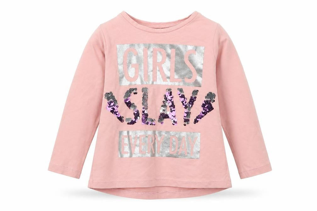 Sani Girls Pink   Basic T-Shirt Size 3 Years  - Girls Slay Everyday