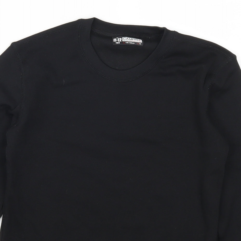 Camper Boys Black   Basic T-Shirt Size 11-12 Years