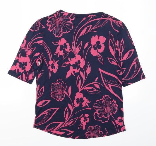 Marks and Spencer Womens Pink Floral  Basic T-Shirt Size 10