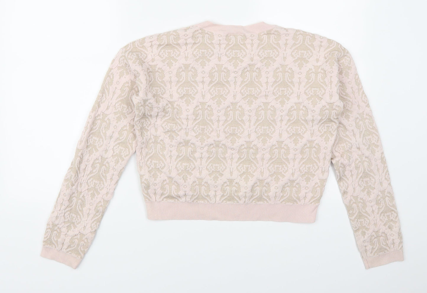 Topshop Womens Pink Geometric  Pullover Jumper Size 10