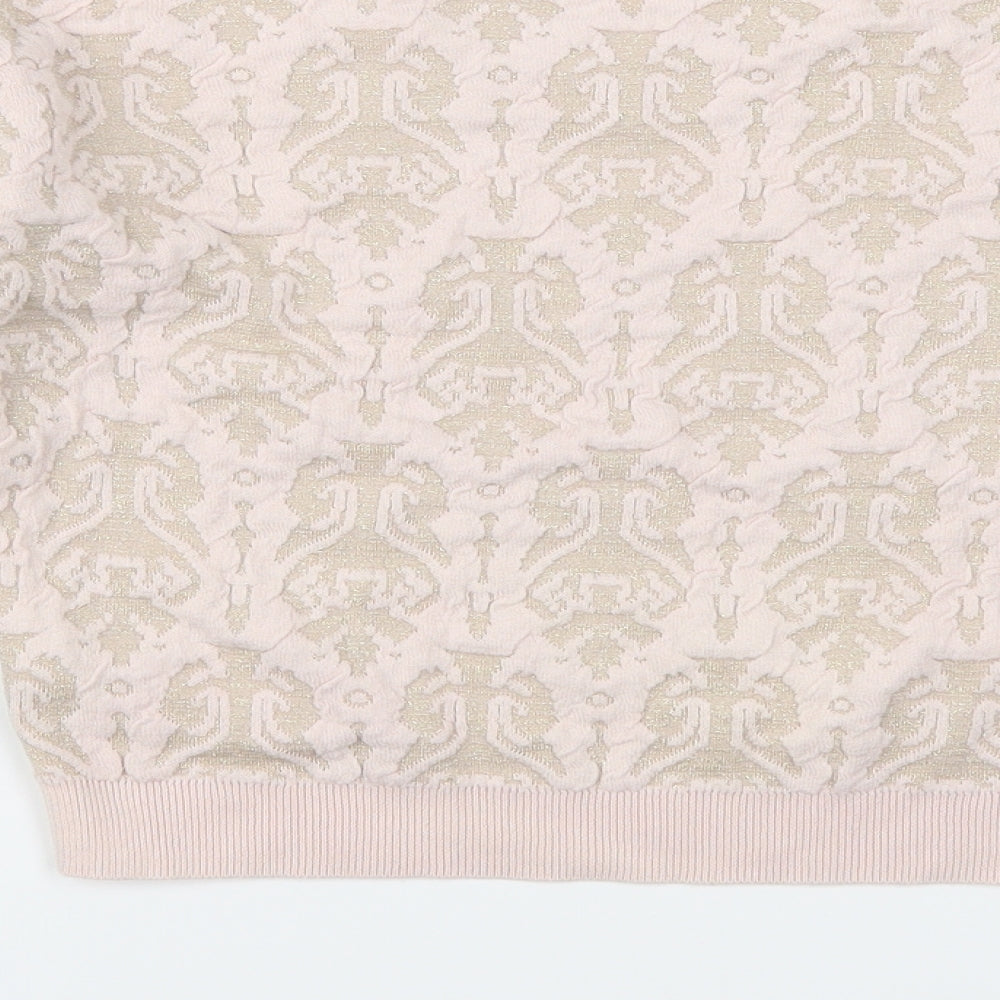 Topshop Womens Pink Geometric  Pullover Jumper Size 10