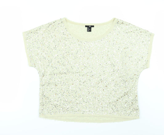 H&M Womens Ivory   Tunic Blouse Size S