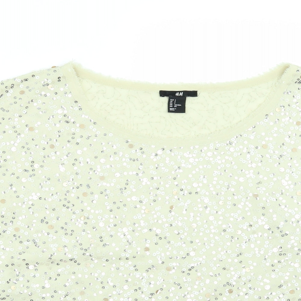 H&M Womens Ivory   Tunic Blouse Size S