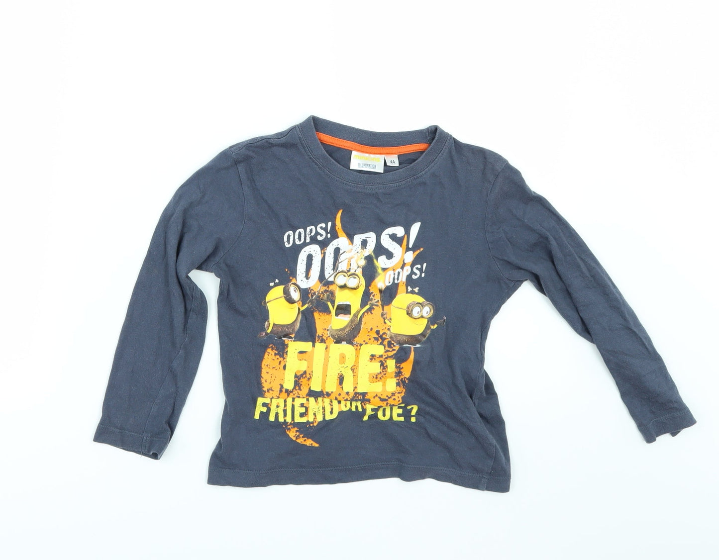 Minions Boys Blue   Basic T-Shirt Size 4 Years  - Minions