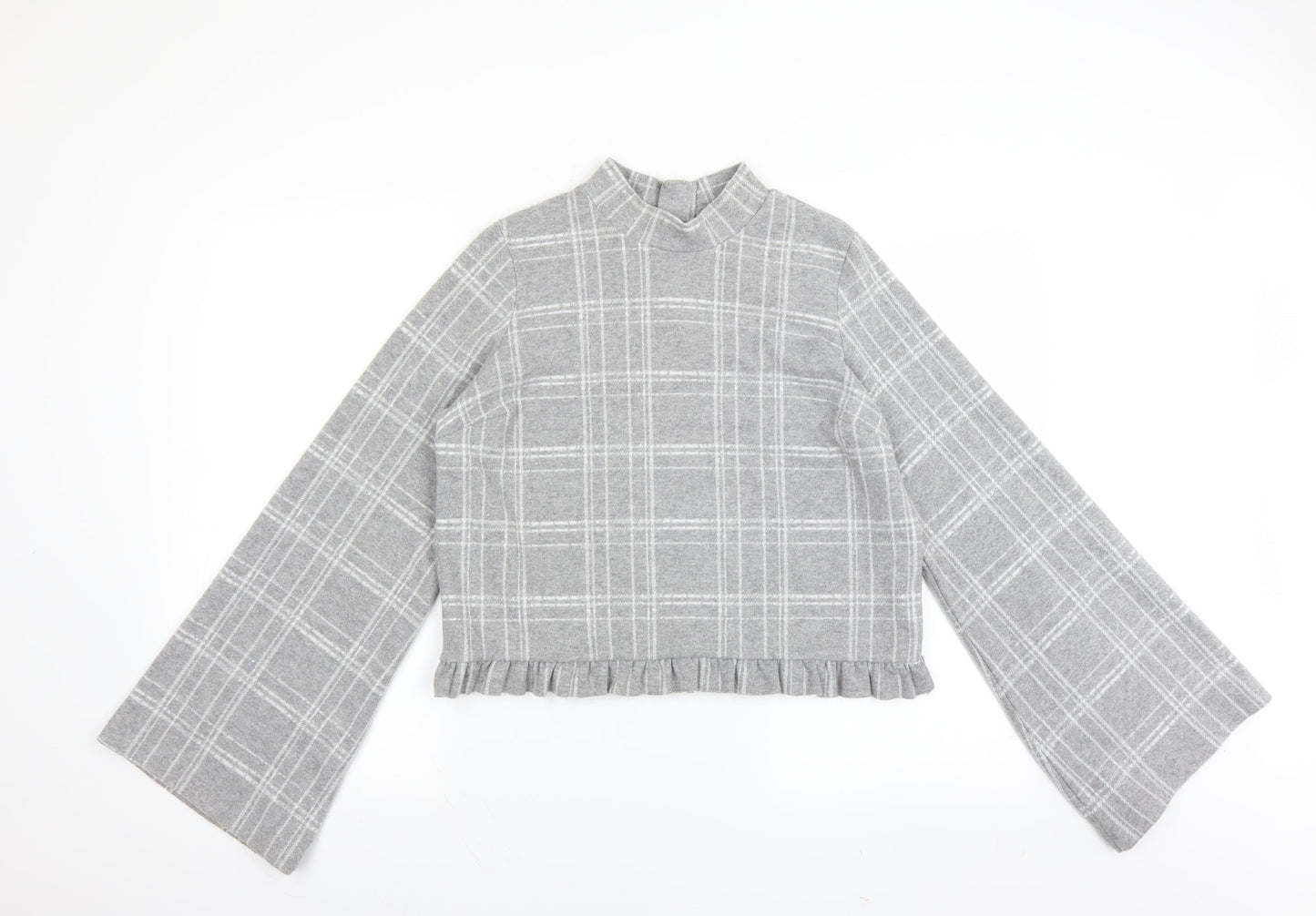River Island Womens Grey Plaid  Pullover Jumper Size 10