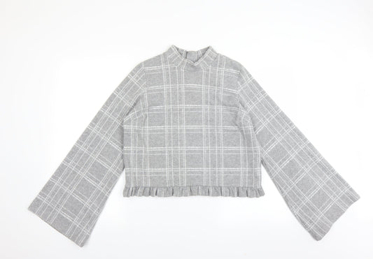 River Island Womens Grey Plaid  Pullover Jumper Size 10