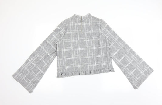 River Island Womens Grey Plaid  Pullover Jumper Size 10