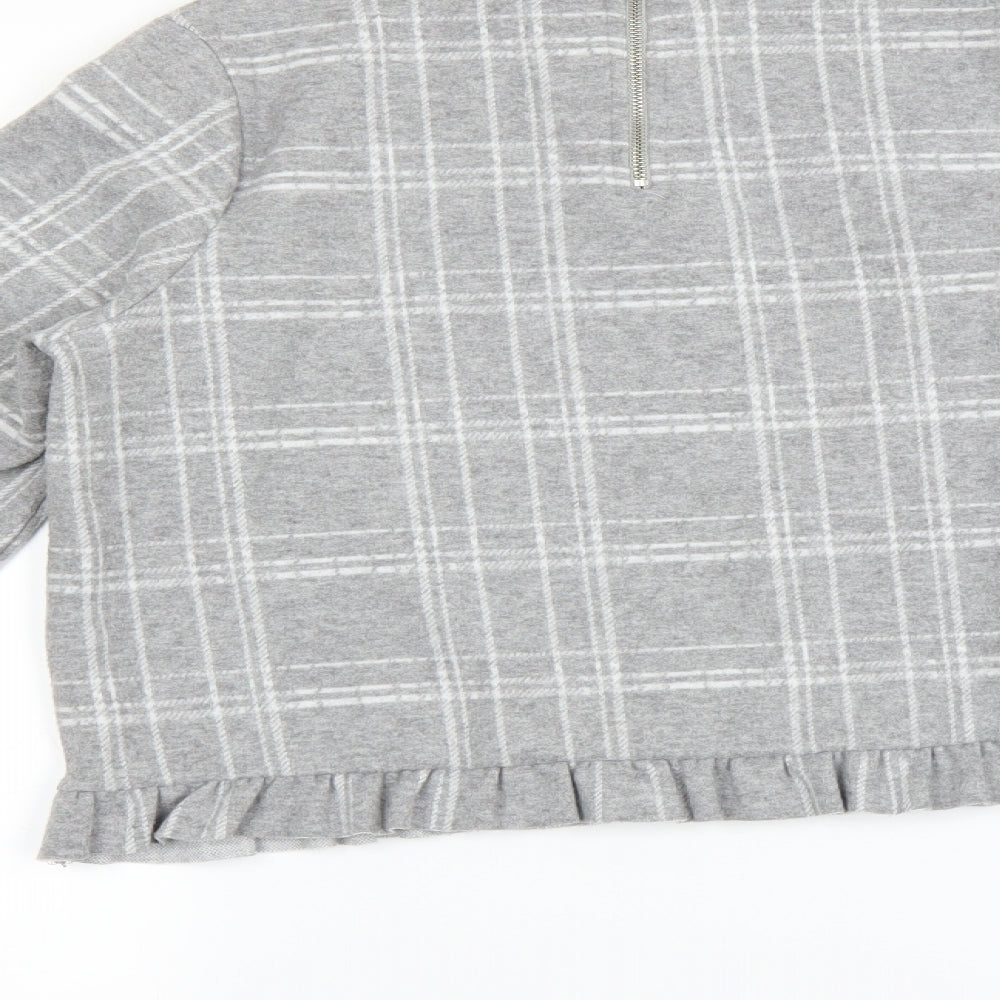 River Island Womens Grey Plaid  Pullover Jumper Size 10