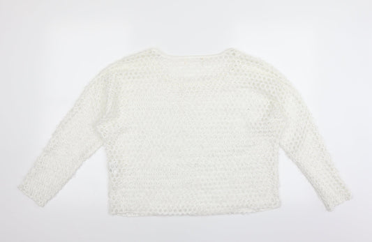Preworn Womens White   Pullover Jumper Size M  - CUT OUT DETAIL