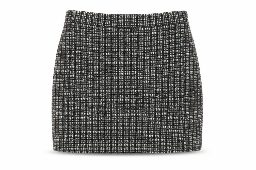 Front view of TU women’s black a-line skirt, size UK 10