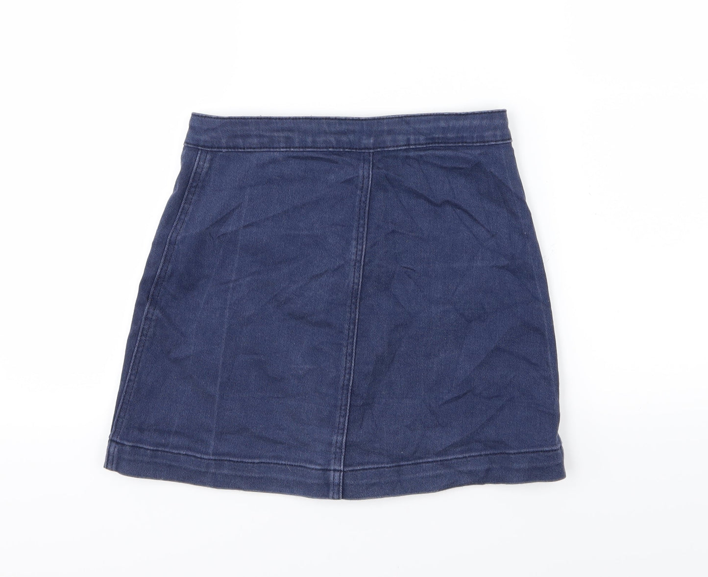 Boohoo Womens Blue  Denim A-Line Skirt Size 8