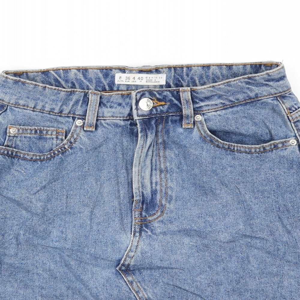 Denim & Co. Womens Blue  Denim A-Line Skirt Size 8