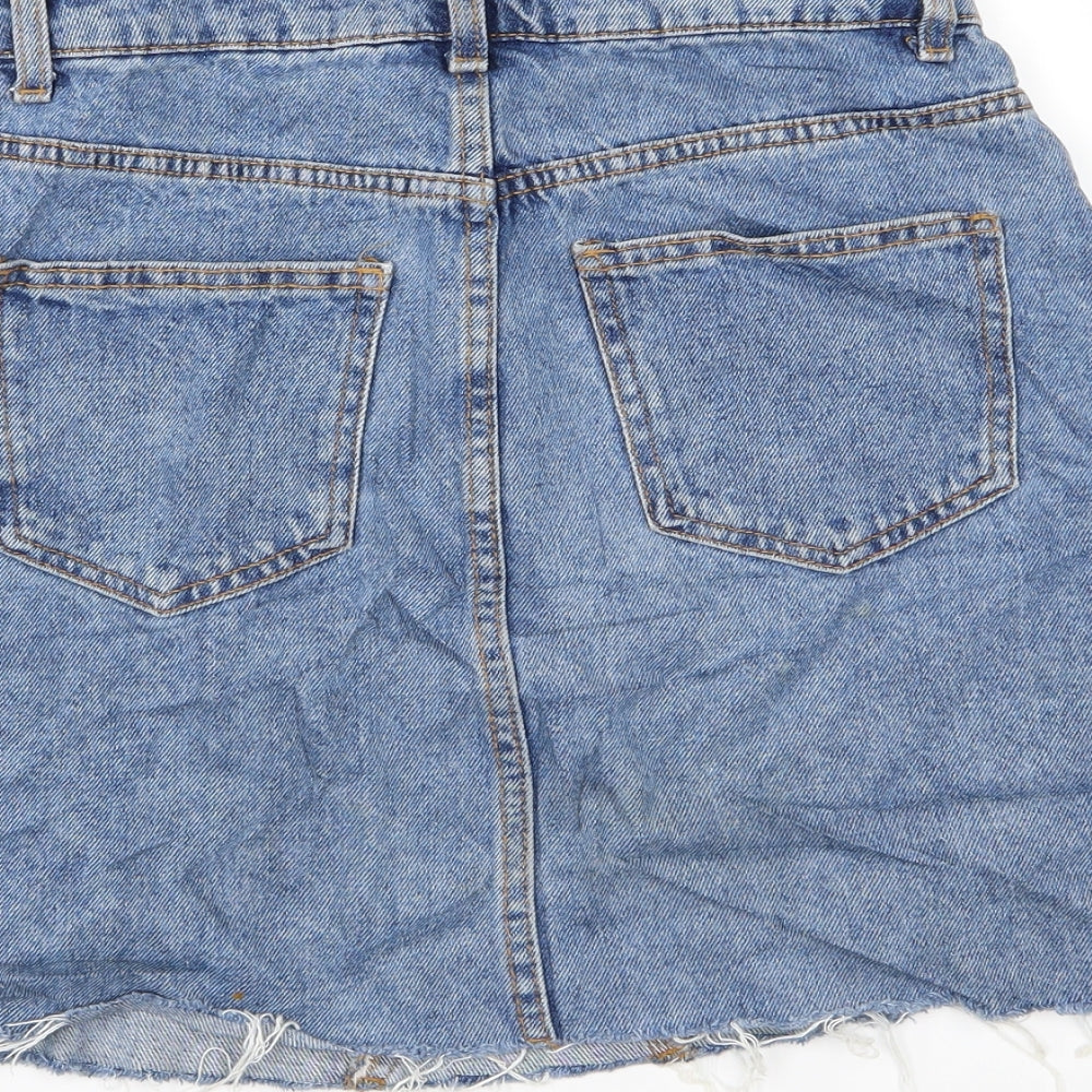 Denim & Co. Womens Blue  Denim A-Line Skirt Size 8