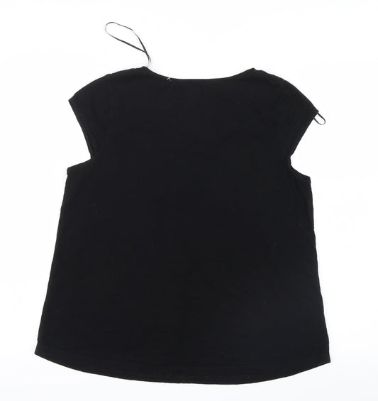 Tex  Womens Black   Basic T-Shirt Size S