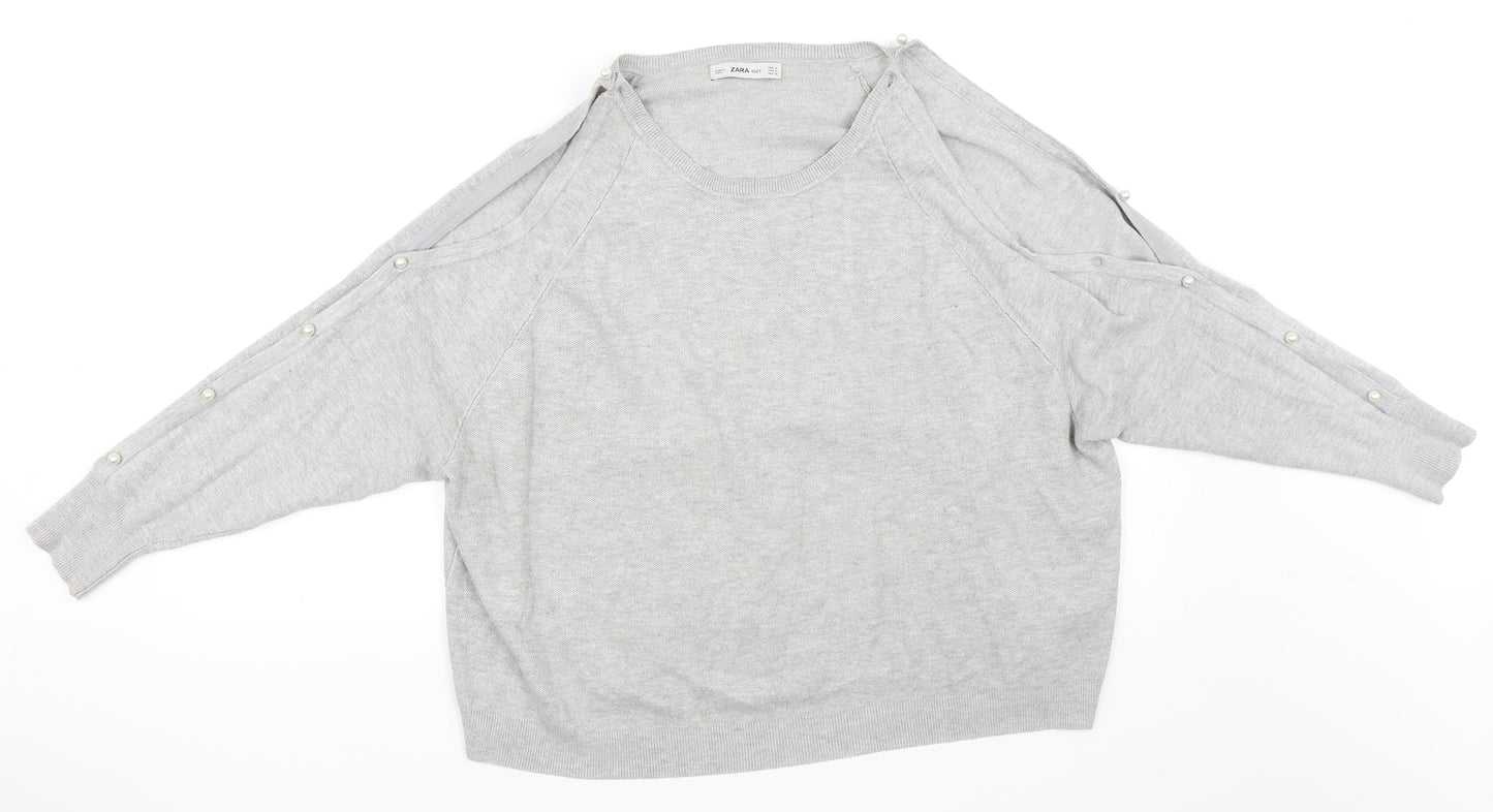 Zara Womens Grey   Pullover Jumper Size M