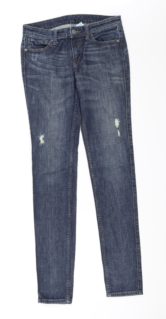 Preworn Womens Blue  Denim Skinny Jeans Size 6 L33 in