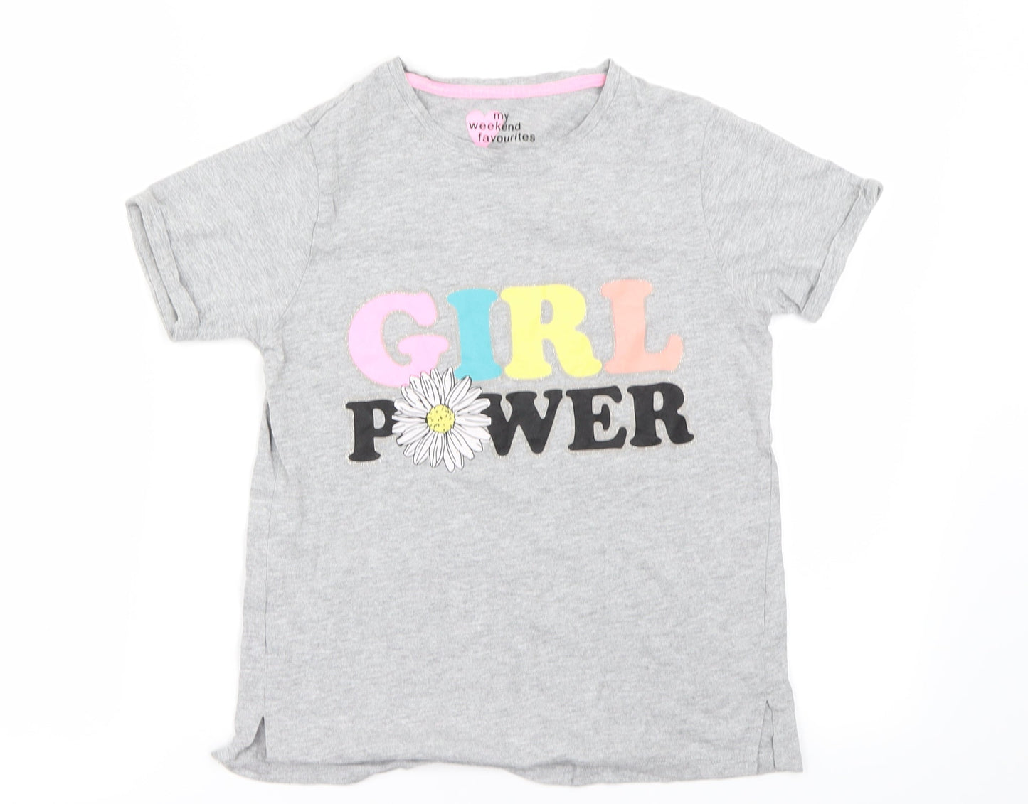 Preworn Girls Grey   Basic T-Shirt Size 12 Years