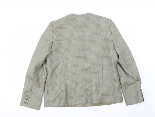 bquorian Womens Green Check  Jacket Blazer Size 16
