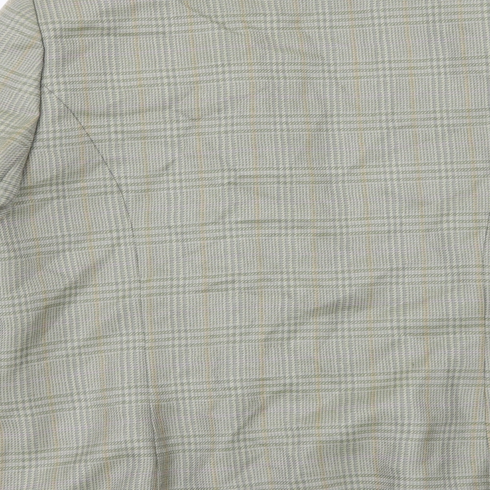 bquorian Womens Green Check  Jacket Blazer Size 16